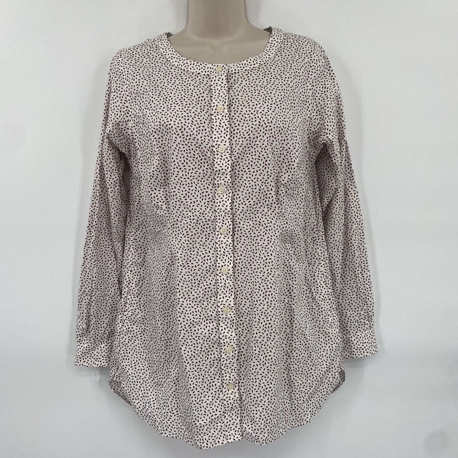 Duluth Trading Womens Small Cotton Wrinkle Fighter Tunic Top Pockets No Gape
